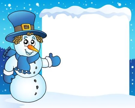 Frame with snowman topic - eps10 vector illustration. Illustrazione stock