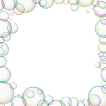 Frame with soap bubbles. Illustrazione stock