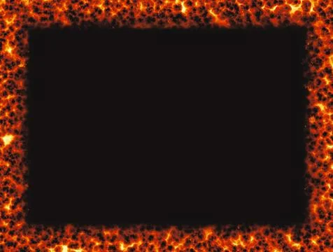 Frame from solidify fire magma on black backgrounds Stock Illustration