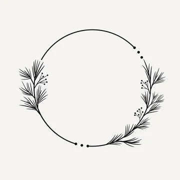 Frame of spruce branches vector illustration, Stock Illustration