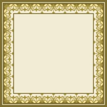 Frame as square geometric pattern, lacy ornament Illustrazione stock