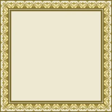 Frame as square geometric pattern, lacy ornament Stock Illustration