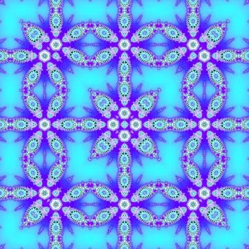 Frame as square geometric pattern, lacy ornamental arabesque in neon blue and Stock Illustration