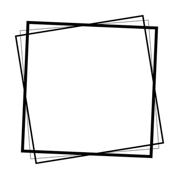 Frame square icon element, abstract outline border grunge shape icon, decor.. Stock Illustration