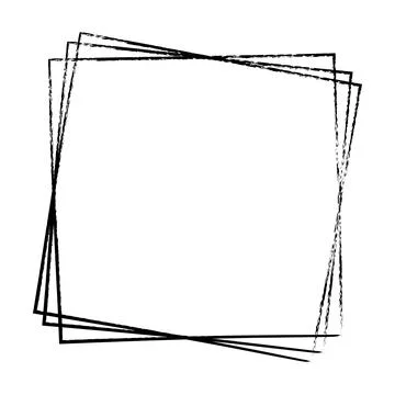 Frame square icon element, abstract outline border grunge shape icon, decor.. Stock Illustration