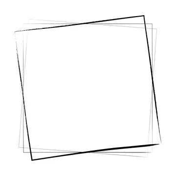 Frame square icon element, abstract outline border grunge shape icon, decor.. Stock Illustration