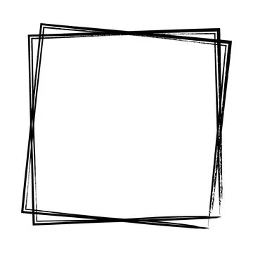 Frame square icon element, abstract outline border grunge shape icon, decor.. Stock Illustration