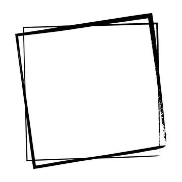 Frame square icon element, abstract outline border grunge shape icon, decor.. Stock Illustration
