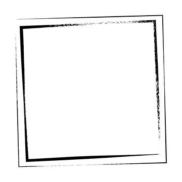 Frame square icon element, abstract outline border grunge shape icon, decor.. Stock Illustration