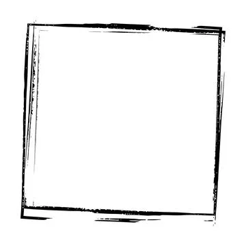 Frame square icon element, abstract outline border grunge shape icon, decor.. Stock Illustration