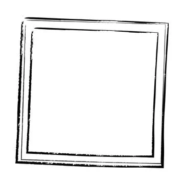 Frame square icon element, abstract outline border grunge shape icon, decor.. Stock Illustration