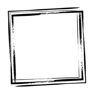 Frame square icon element, abstract outline border grunge shape icon, decor.. Stock Illustration