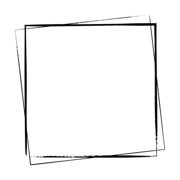 Frame square icon element, abstract outline border grunge shape icon, decor.. Stock Illustration