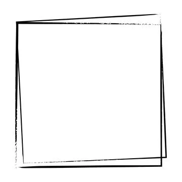 Frame square icon element, abstract outline border grunge shape icon, decor.. Stock Illustration