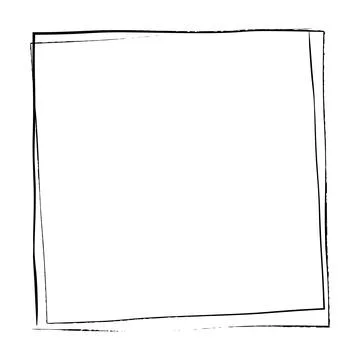 Frame square icon element, abstract outline border grunge shape icon, decor.. Stock Illustration