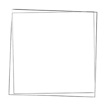 Frame square icon element, abstract outline border grunge shape icon, decor.. Stock Illustration