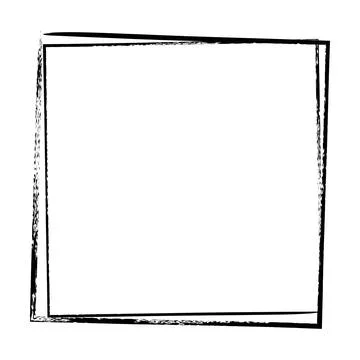 Frame square icon element, abstract outline border grunge shape icon, decor.. Stock Illustration