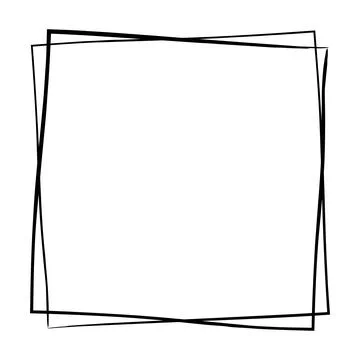 Frame square icon element, abstract outline border grunge shape icon, decor.. Stock Illustration
