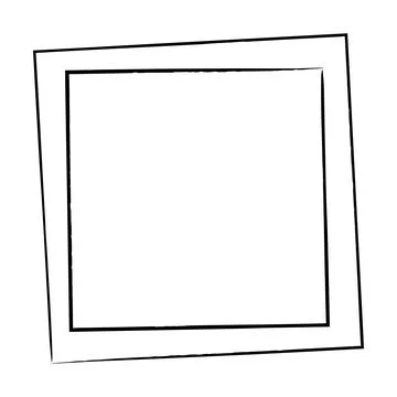 Frame square icon element, abstract outline border grunge shape icon, decor.. Stock Illustration