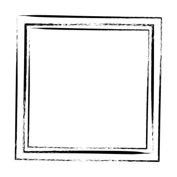 Frame square icon element, abstract outline border grunge shape icon, decor.. Stock Illustration