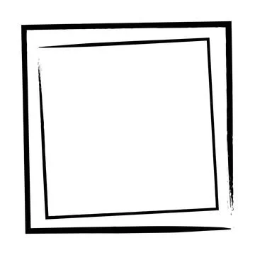 Frame square icon element, abstract outline border grunge shape icon, decor.. Stock Illustration