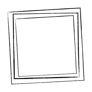 Frame square icon element, abstract outline border grunge shape icon, decor.. Stock Illustration