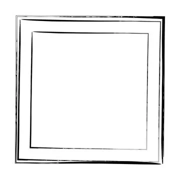 Frame square icon element, abstract outline border grunge shape icon, decor.. Stock Illustration