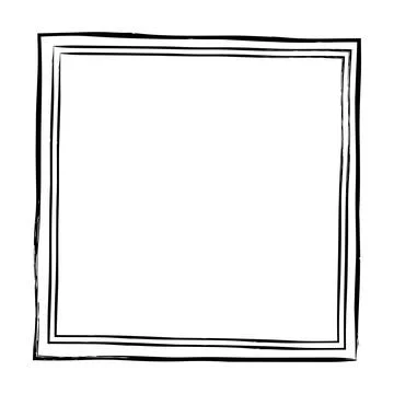 Frame square icon element, abstract outline border grunge shape icon, decor.. Stock Illustration