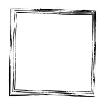 Frame square icon element, abstract outline border grunge shape icon, decor.. Stock Illustration