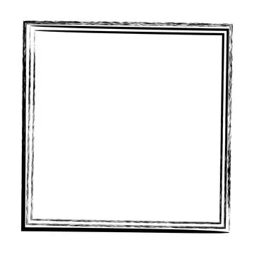 Frame square icon element, abstract outline border grunge shape icon, decor.. Stock Illustration