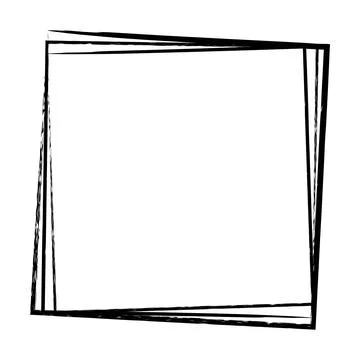 Frame square icon element, abstract outline border grunge shape icon, decor.. Stock Illustration