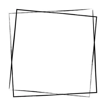 Frame square icon element, abstract outline border grunge shape icon, decor.. Stock Illustration