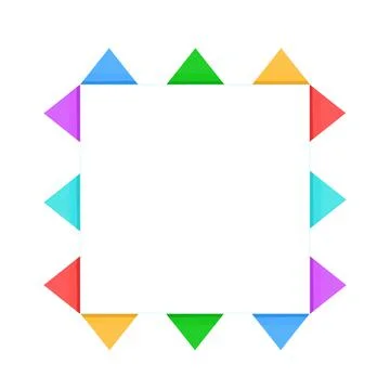 The frame is square with multicolored flags . Triangular colored flags adorn  Stock Illustration