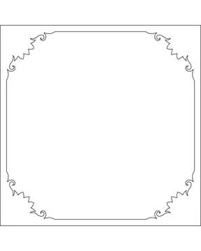 Frame square vignette - linear vector editable template for decorating images Illustrazione stock