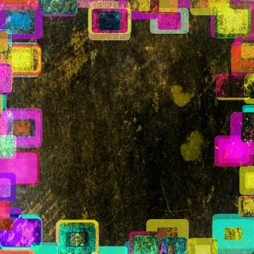 Frame squares a dark background Stock Photos