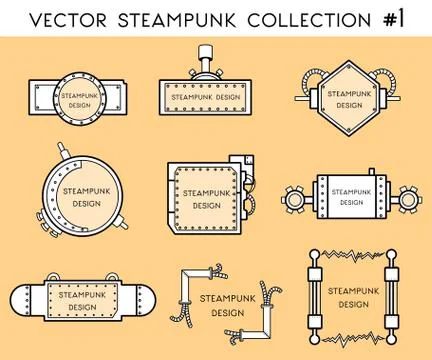 Frame in steampunk style Stock Illustration