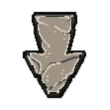Frame stone button pixel art vector illustration Stock Illustration