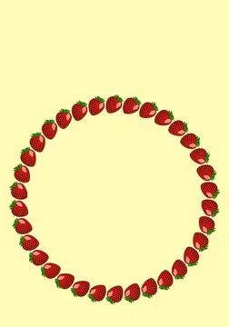 A frame of strawberry berries. Pattern. Vertical illustration. 스톡 일러스트