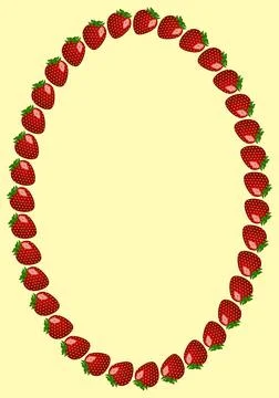 A frame of strawberry berries. Pattern. Vertical illustration. Stock Illustration