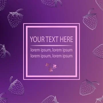 Frame with strawberry Stock Illustration