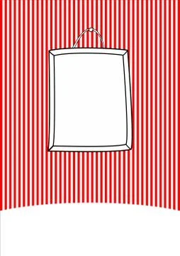 Frame on stripes wall background Stock Illustration