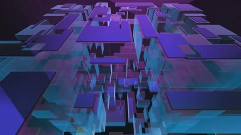 Frame surface of glass geometric objects in 3D Stock Footage 197899927