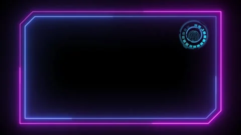 Frame technology with neon light effect green screen background Stock Footage 304321796