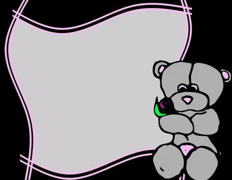 Frame with teddy bear Stock Illustration