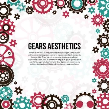 Frame template of colored gears and cogwheels Illustrazione stock
