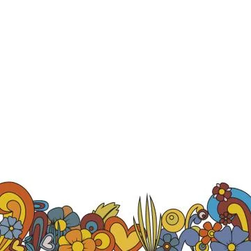 Frame in tengle style pattern with flower. Stock Illustration