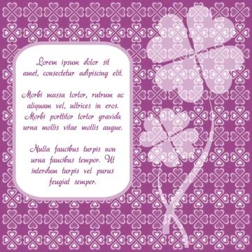 Frame with text and floral background Stockillustratie