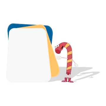 Frame for text and notes from colored cards with cartoon candy character. Vec Stock Illustration