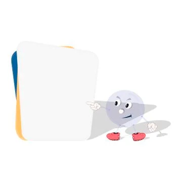 Frame for text and notes from colored cards with cartoon bubble hero. Vector  Illustrazione stock