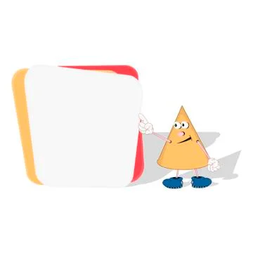 Frame for text and notes from colored cards with a cartoon cone hero. Vector  Stock Illustration